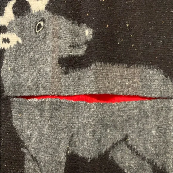 Vintage Peruvian Reindeer Alpaca Wool Small Rug